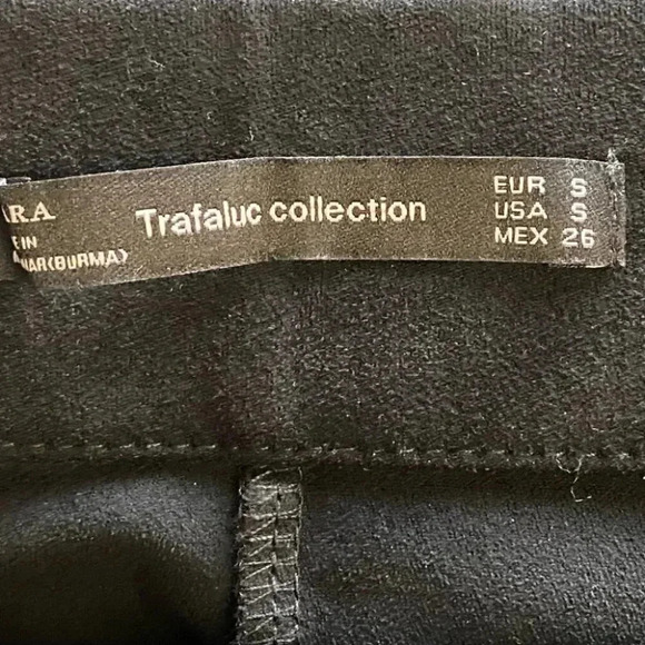 Zara High Rise Faux Suede Ankle Zip Leggings Black Size Small - Picture 11 of 13
